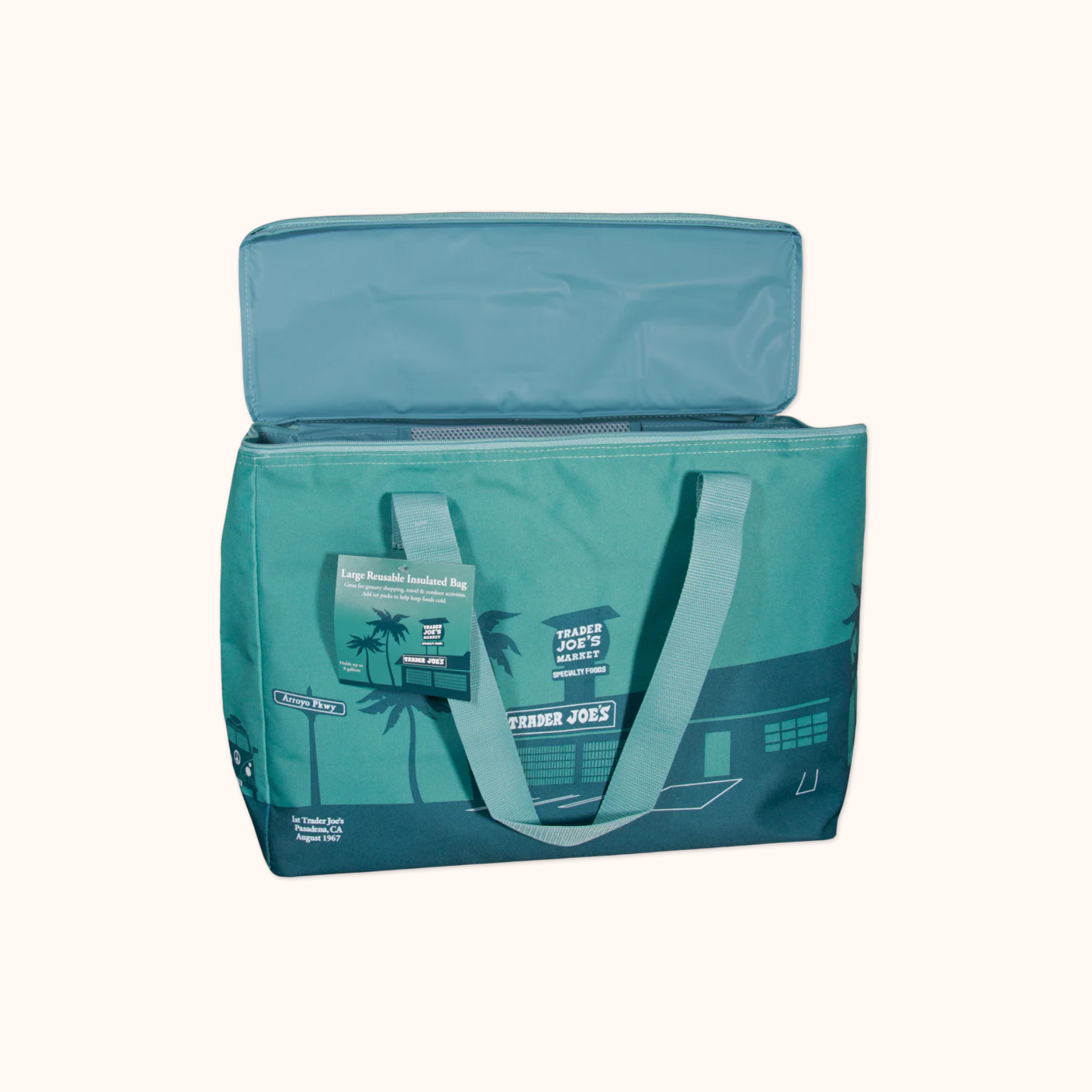 Dusty Blue Large Reusable Insulated Bag